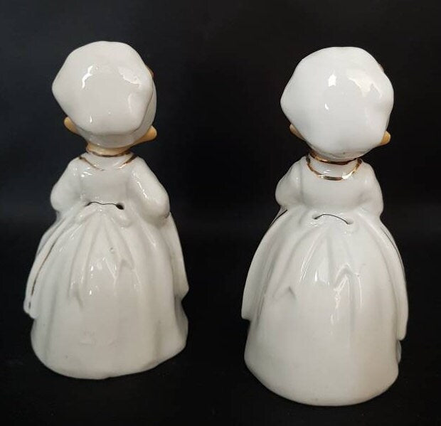 Norcrest Figurine Dinner Bell/ Vintage Baker Boy Porcelain Bell/ Collectible Vintage Bell Figurine