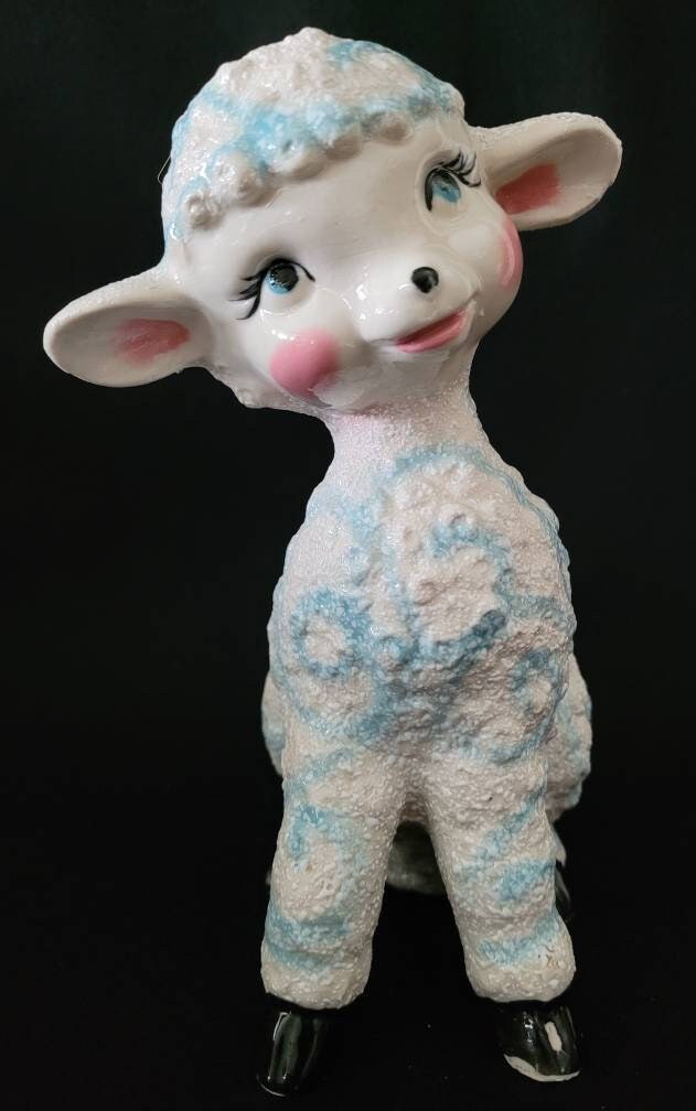 Kitschy 1950's Lamb Planter/ Ceramic Lamb Planter Collectible/ Mid Century Anthropomorphic Planter