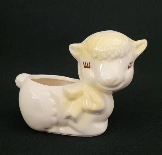 Shawnee Pottery Lamb Planter/ Shawnee Pottery Collectible/ Kitschy USA Pottery Planters