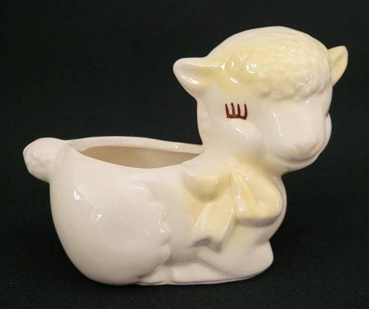 Shawnee Pottery Lamb Planter/ Shawnee Pottery Collectible/ Kitschy USA Pottery Planters