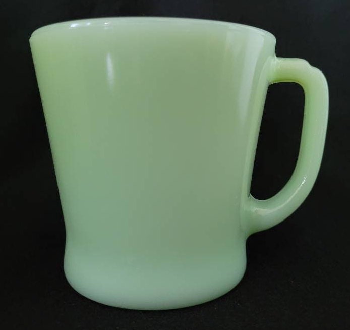 Jadeite Anchor Hocking Fire King Mugs/ Vintage D Handle Jadeite Mugs/ Retro 60's Kitchenware