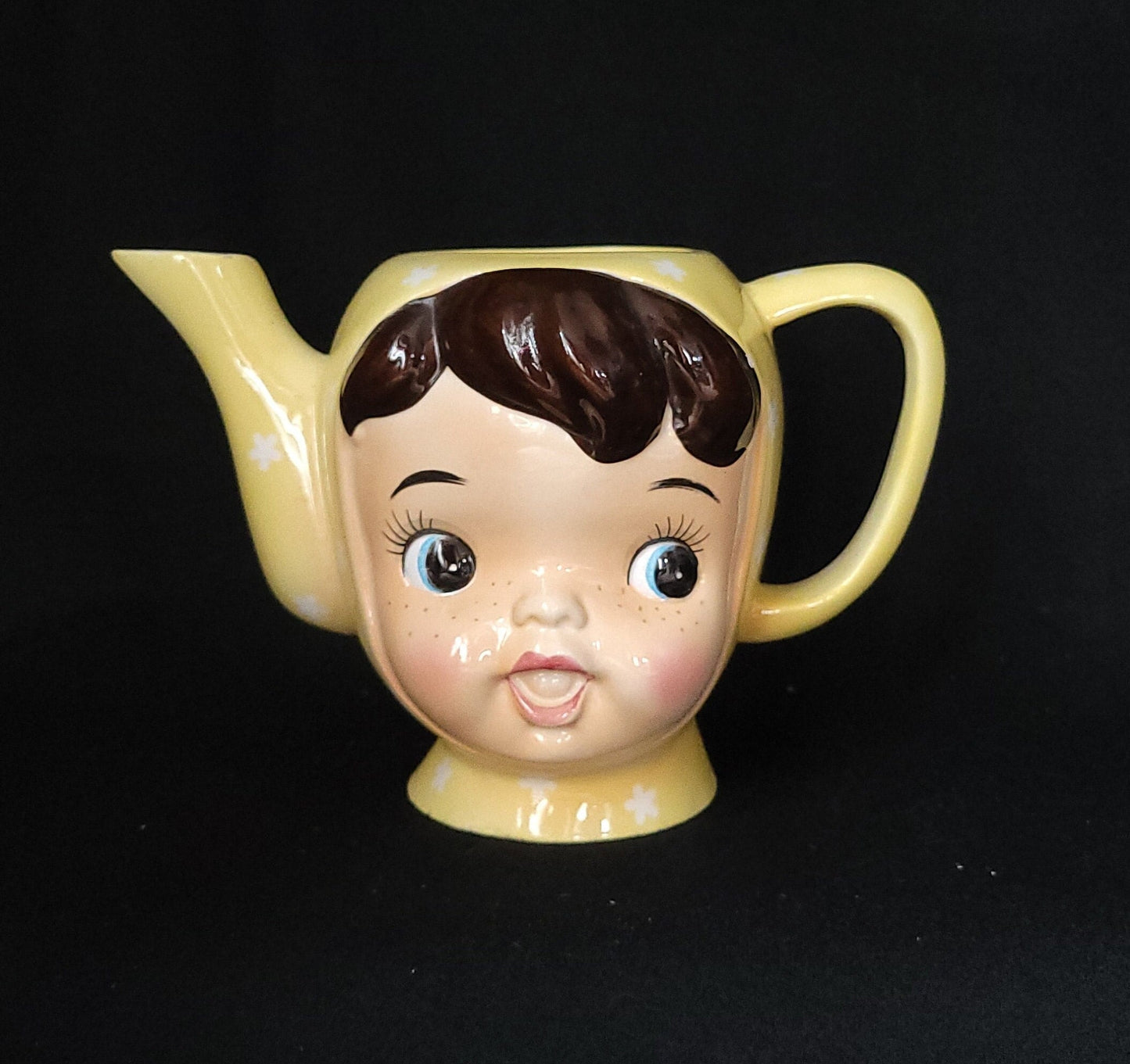 Miss Cutie Pie Yellow Teapot/ Napco Collectible Miss Cutie Pie/ Miss Cutie Pie Anthropomorphic Teapot