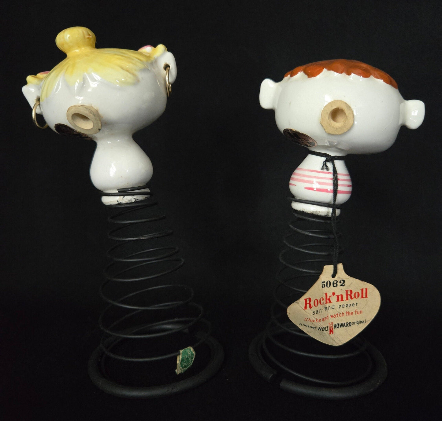 Holt Howard Rock and Roll Kids Salt & Pepper Shakers/ Holt Howard Collectible Book Piece/ Holt Howard Shaker Set