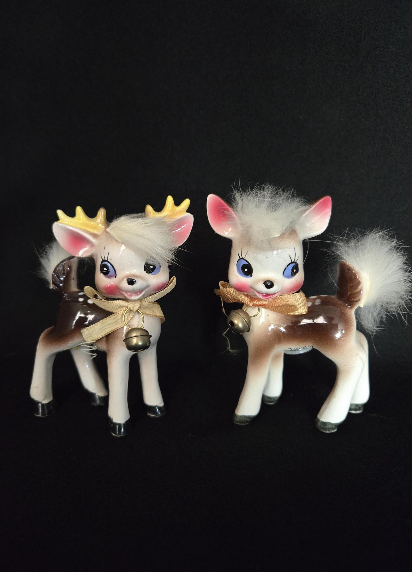 Anthropomorphic Reindeer Shakers/ Commodore Deer Salt & Pepper Shaker/ Vintage Kitschy Shaker Set