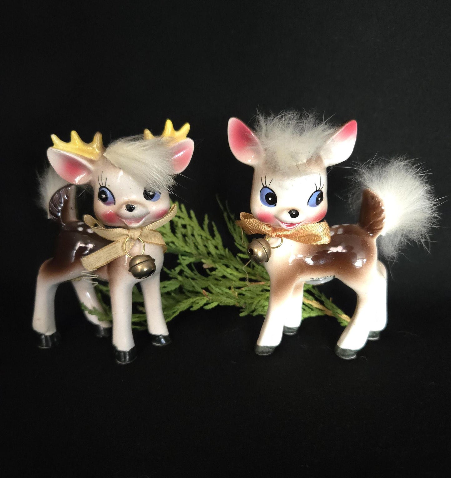 Anthropomorphic Reindeer Shakers/ Commodore Deer Salt & Pepper Shaker/ Vintage Kitschy Shaker Set